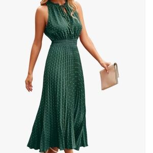 Pretty Garden Swiss Dot Ruffle Sleeveless Dress